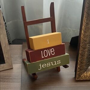 Decorative Wooden Block Set with Stand